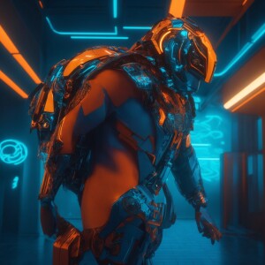 A captivating 3D render of a confident, stunningly handsome gay...