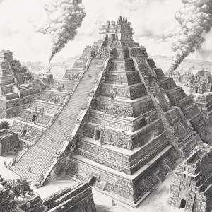 Draw Inca and Aztec temples