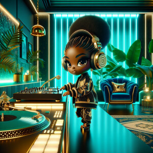 Design a vibrant and stylish image for 'Boujee Remix WinsDay' fe...