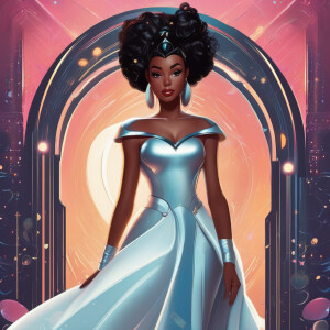 Black girl princess futuristic