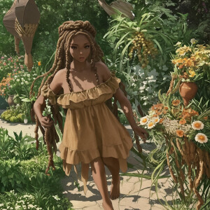 3D image of a beautiful realistic looking LIGHT SKIN African-Ame...