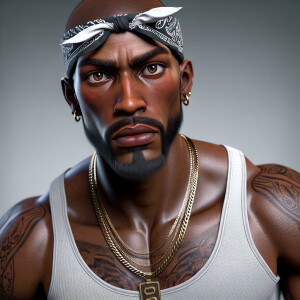 Title: “Tupac Shakur Portrait”

Prompt: Create an ultra-detailed...