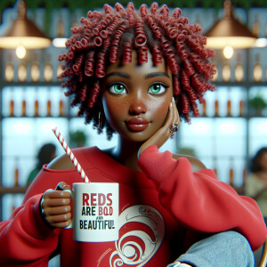 3-D image of a BEAUTIFUL LIGHT SKIN AFRICAN-AMERICAN young woman...