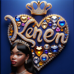 VCraft a 3-D image showcasing the name 'KAREN' in a luxurious go...