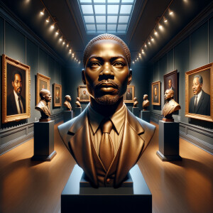 Design a close-up, detailed 3D view inside an African-American m...