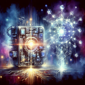 An eerily beautiful quantum communication device glows with an o...