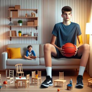 He is a 13-year-old basketball player from Europe he's very good...