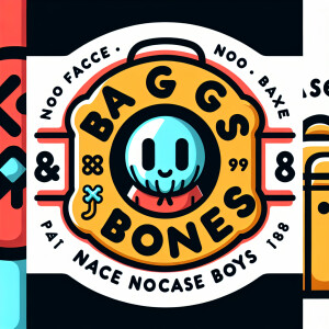 Create a logo incorporating the name "Baggs&Bones" prominently a...