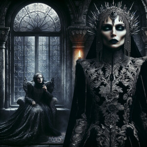 In a dark, gothic castle, a new, hot and alluring female villain...