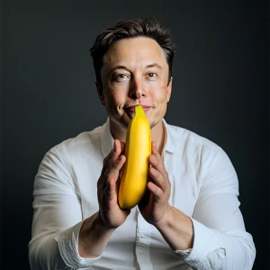Generate Elon Musk as a Banana For Scale