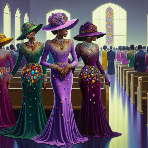 In a modern church setting, enhance the color vibrancy subtly. F...