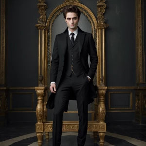 Generate a hyper-realistic full-body image of Edward Cullen from...