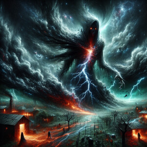 "In the dead of night, a palpable silence precedes the storm, as...