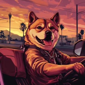 DOGE meme.,, GTA style art