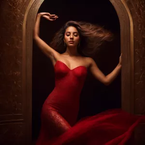 A highly detailed and artistic portrayal of Dahlia Valentina, ca...