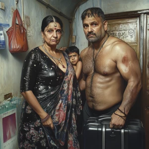 Realistic art ,a 54-year-old Gujarati aunty who works as a house...