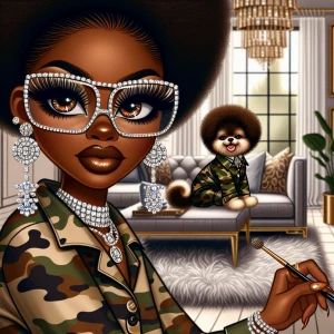 Create an image of a modern African-American, Betty Boop reimagi...