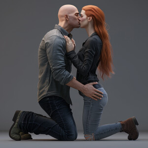 A photorealistic high resolution image. Light ginger haired fema...