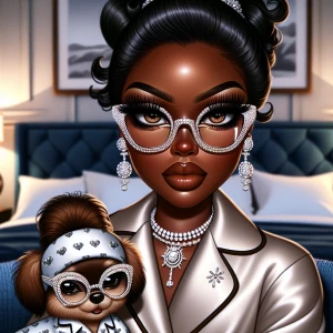 Create an image of a modern African-American, Betty Boop  with r...