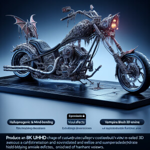 Create a hyper-realistic 3D image of a custom vampire-themed cho...