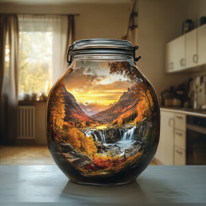 Create a surreal, double-exposure digital painting in the style...