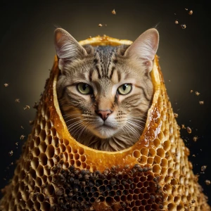 Inside a honey beehive