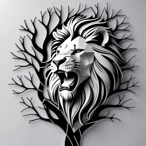 Create a minimalistic black and white 2.5d base relief art piece...