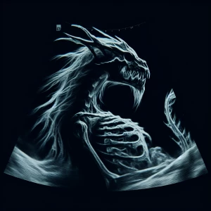Sonogram image of an Demon with distinct anatomical features, 8k...