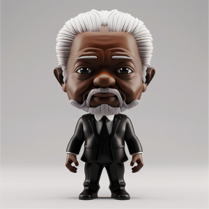 Chibi [morgan freeman], [black, brown, white], 3d model vinyl to...