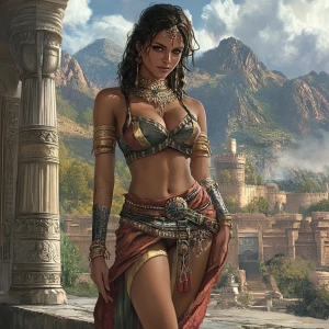 Create an image of Mugala, an illustrious 5th century BC heroine...