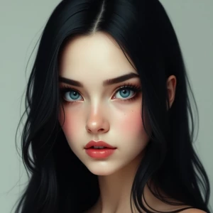 Create an image of a striking 25-year-old female with a pale com...