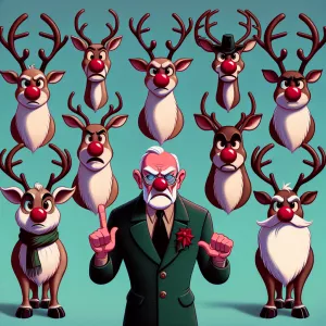 Create a photorealistic image of Rudolph the Red-Nosed Reindeer...