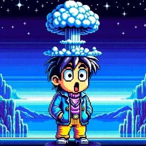 **Adam Bomb** - A Garbage Pail Kid with a mushroom cloud explosi...