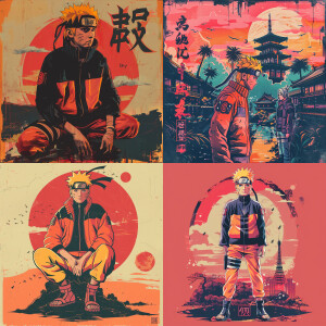 Create a 1990's version of the anime series Naruto