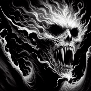 A spectrally captivating eldritch vampire, its form twisting in...