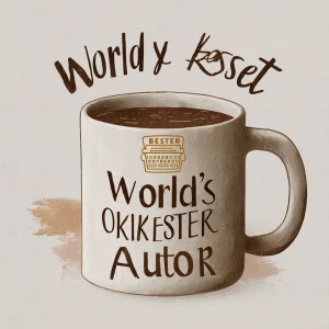 Minimalist vintage-style mug illustration, bold serif text readi...