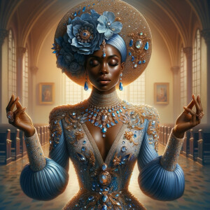 Create an illustration that embodies spirituality and a deep con...