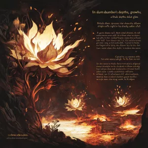 *“In slumber’s depths, a blossom grows,
Petals soft, in hues tha...