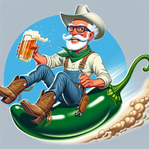 Pixar image of 60 year old white male with wavy white hair & clo...