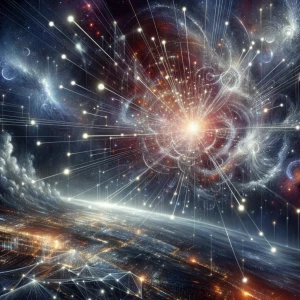 In the depths of space, a shimmering celestial phenomenon unfold...