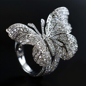 Exquisite butterfly ring adorned with shimmering diamonds