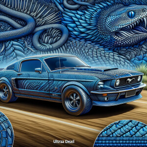 an image of a 1992 mustang  featuring an rattle snake scale patt...
