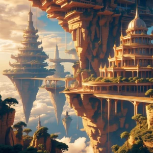 a breathtaking view of a digital fantasy art piece featuring a m...