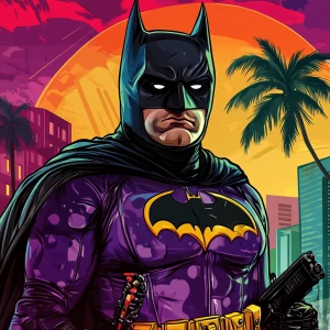 MEME PEPE in GTA art style — batman — in the style of a Grand Th...