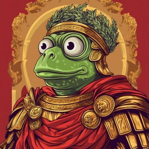 Pepe with pumped-up lips of a bright red color in carton style...