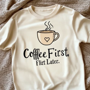 t-shirt

Concept: Playful and flirtatious coffee humor with a st...