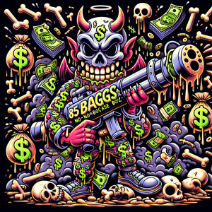 Design a highly intricate and comic cartoon like vivid Logo feat...