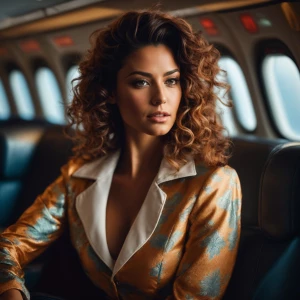 Action themed photo of a ((beautiful buxom Italian American tall...