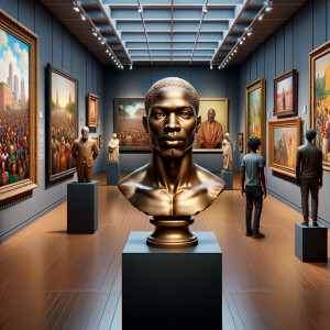 Design a close-up, detailed 3D view inside an African-American m...