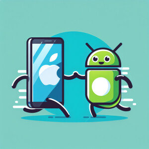 Create a logo Friendship between Apple iPhone and Android